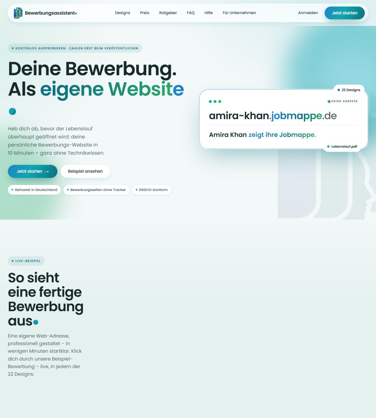 Blick auf passtzuihnen.de