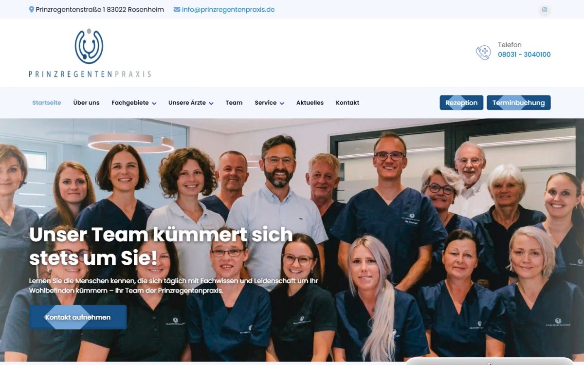Blick auf prinzregentenpraxis.de